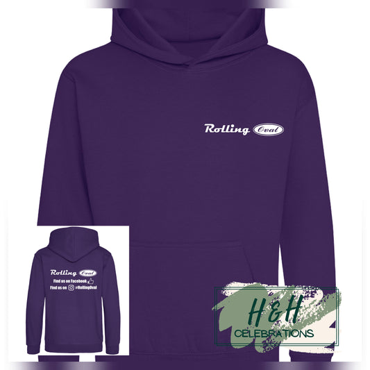 Rolling Oval Hoodie For Kids - Purple