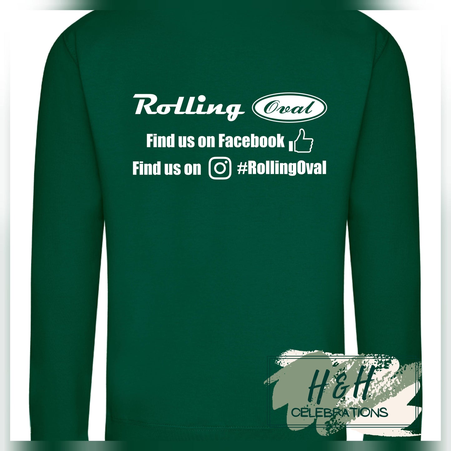 Rolling Oval Sweatshirt For Adults - Rainforest Green