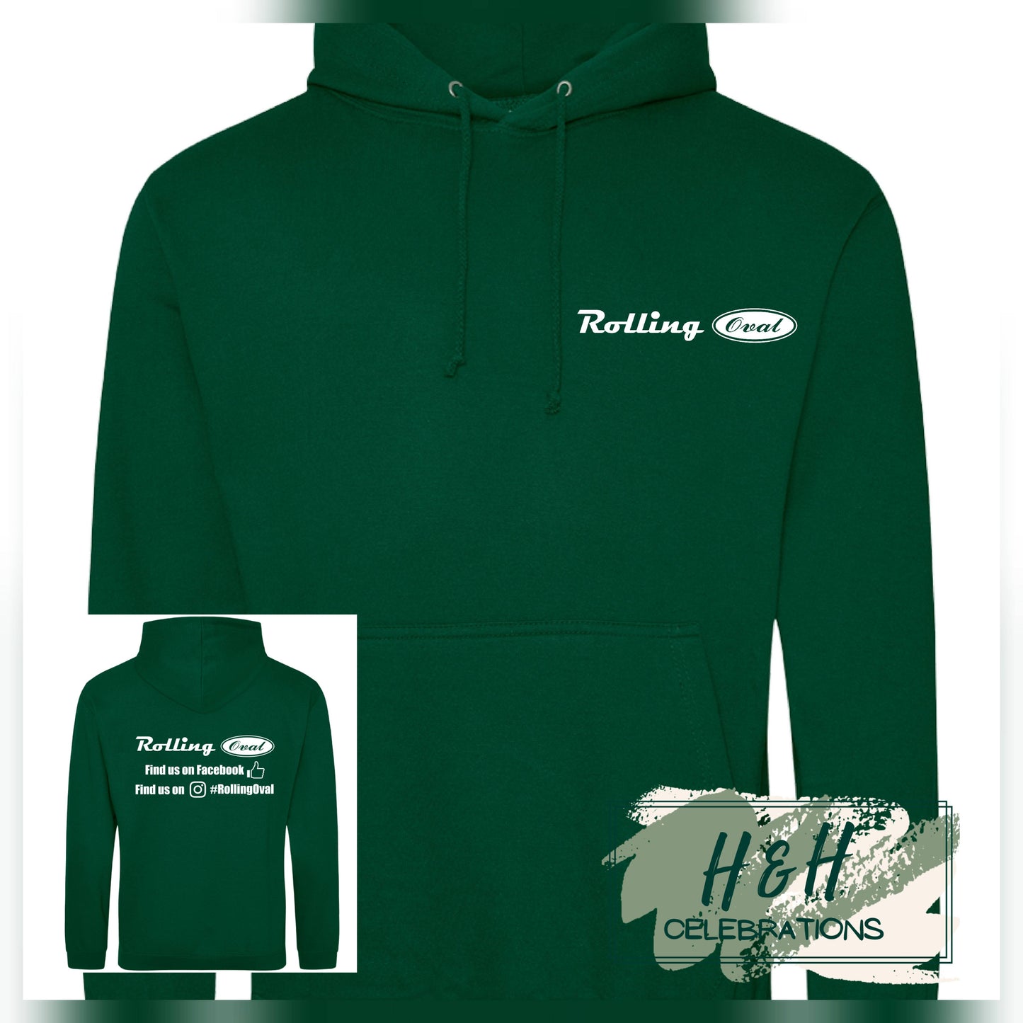 Rolling Oval Hoodie For Adults - Rainforest Green