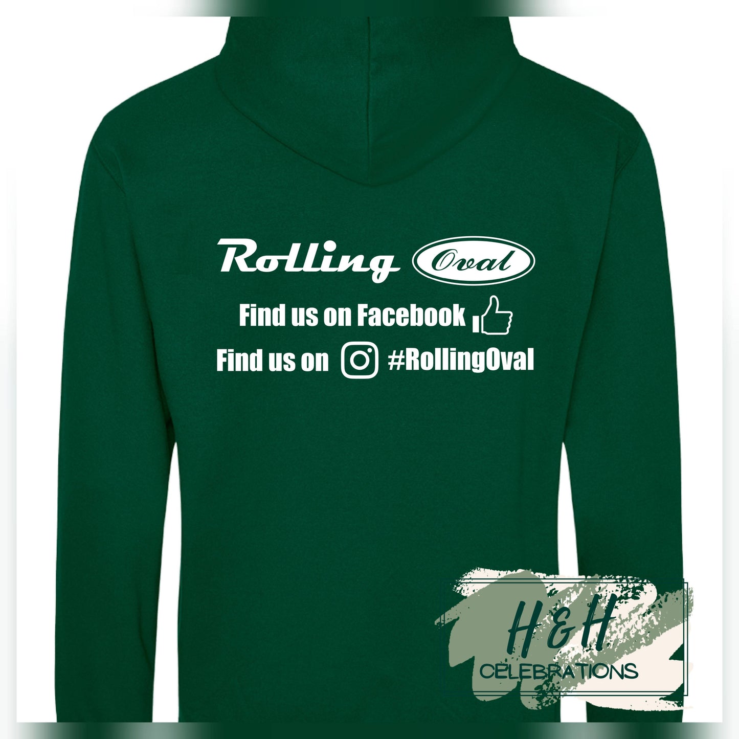 Rolling Oval Hoodie For Adults - Rainforest Green