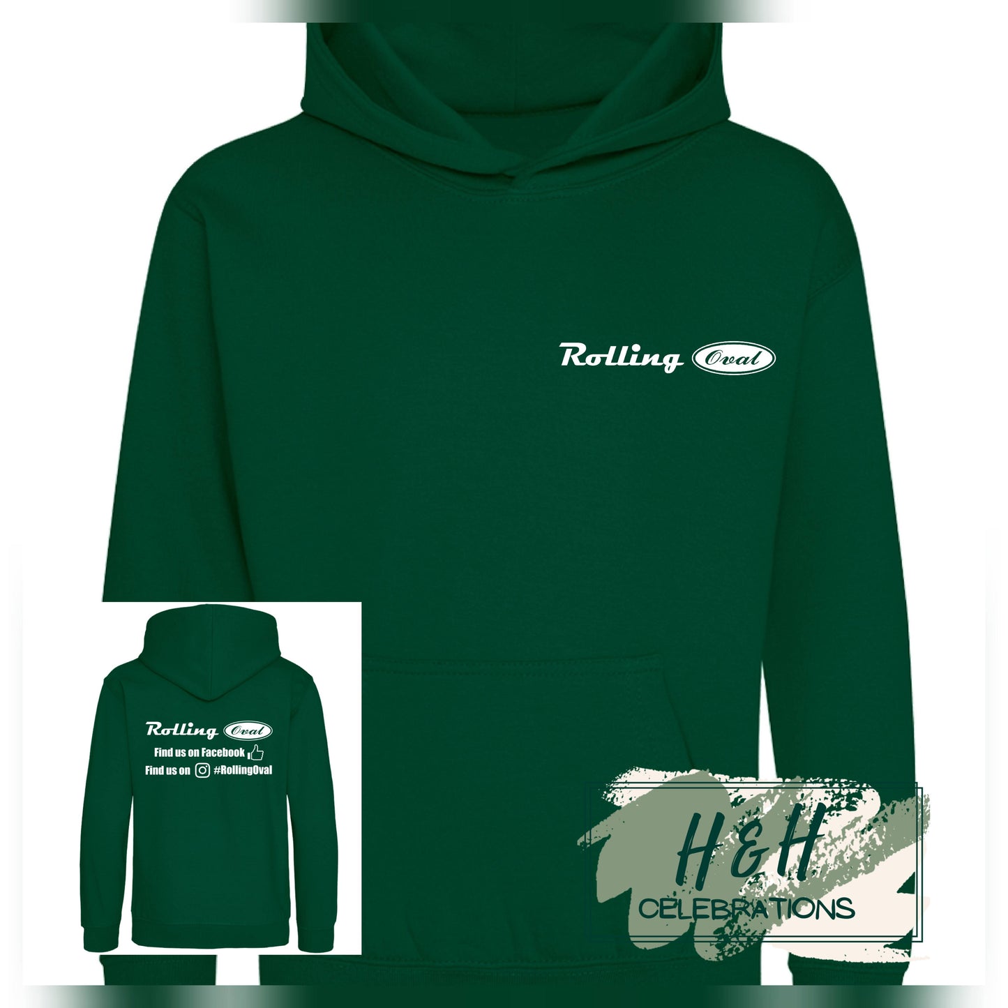 Rolling Oval Hoodie For Kids - Rainforest Green