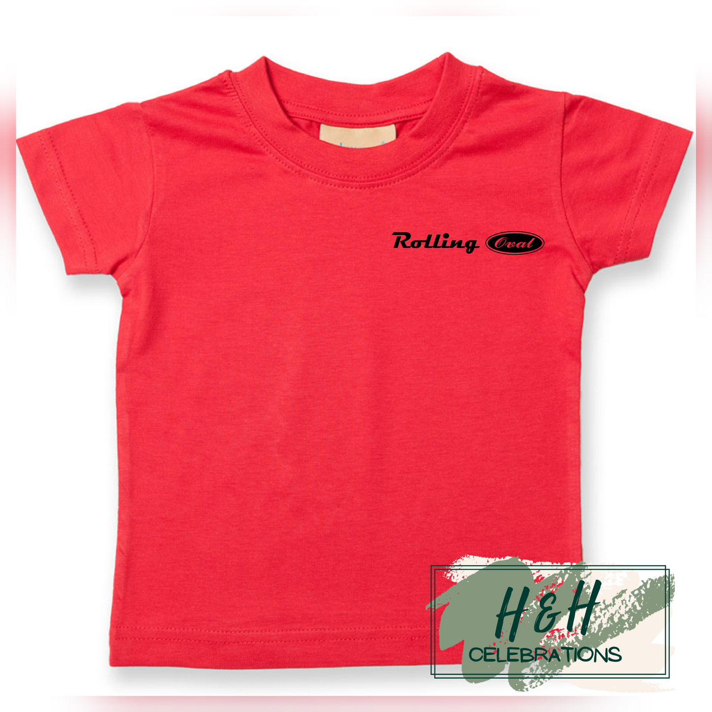 Rolling Oval T-Shirt For Babies - Red