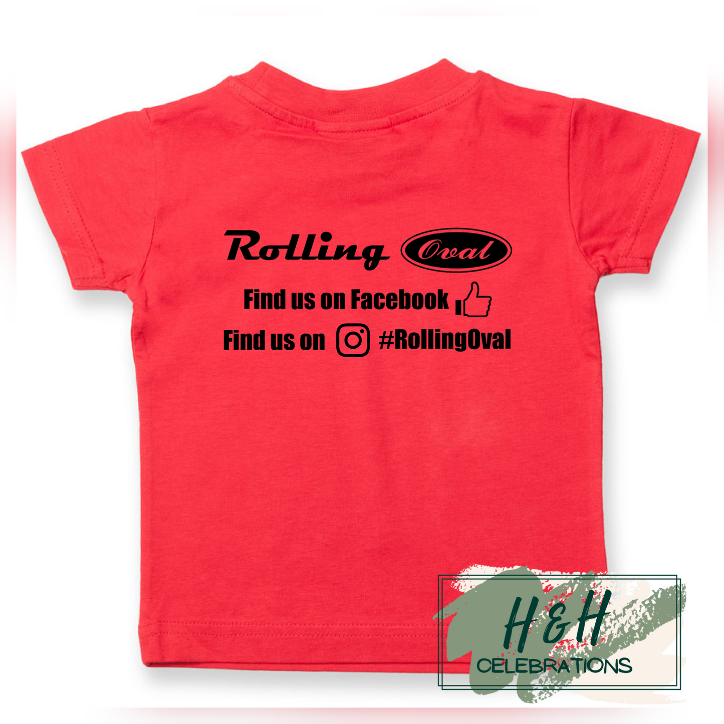Rolling Oval T-Shirt For Babies - Red