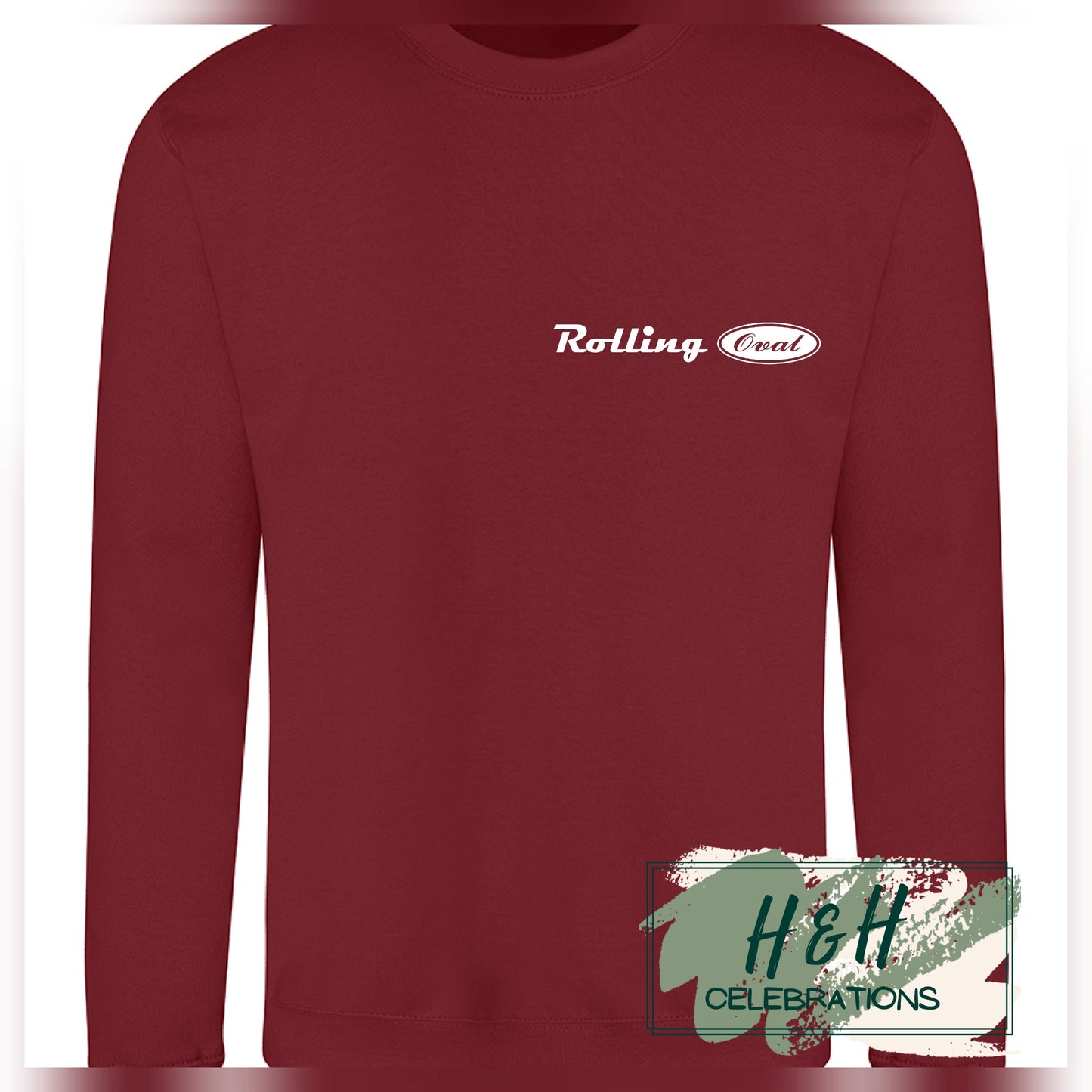 Rolling Oval Sweatshirt For Adults - Red Hot Chilli