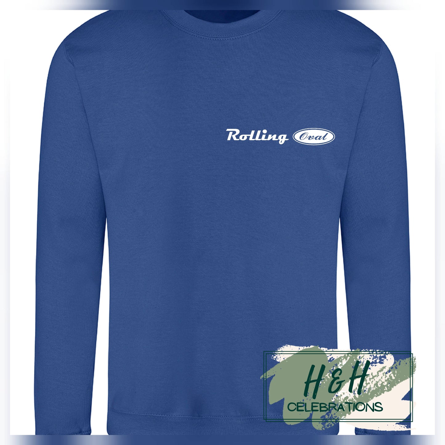 Rolling Oval Sweatshirt For Adults - Royal Blue