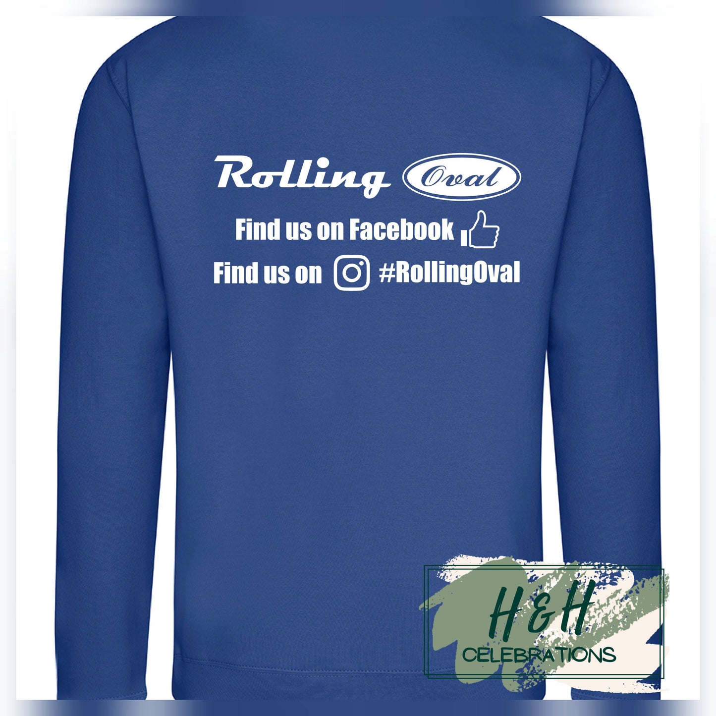 Rolling Oval Sweatshirt For Adults - Royal Blue