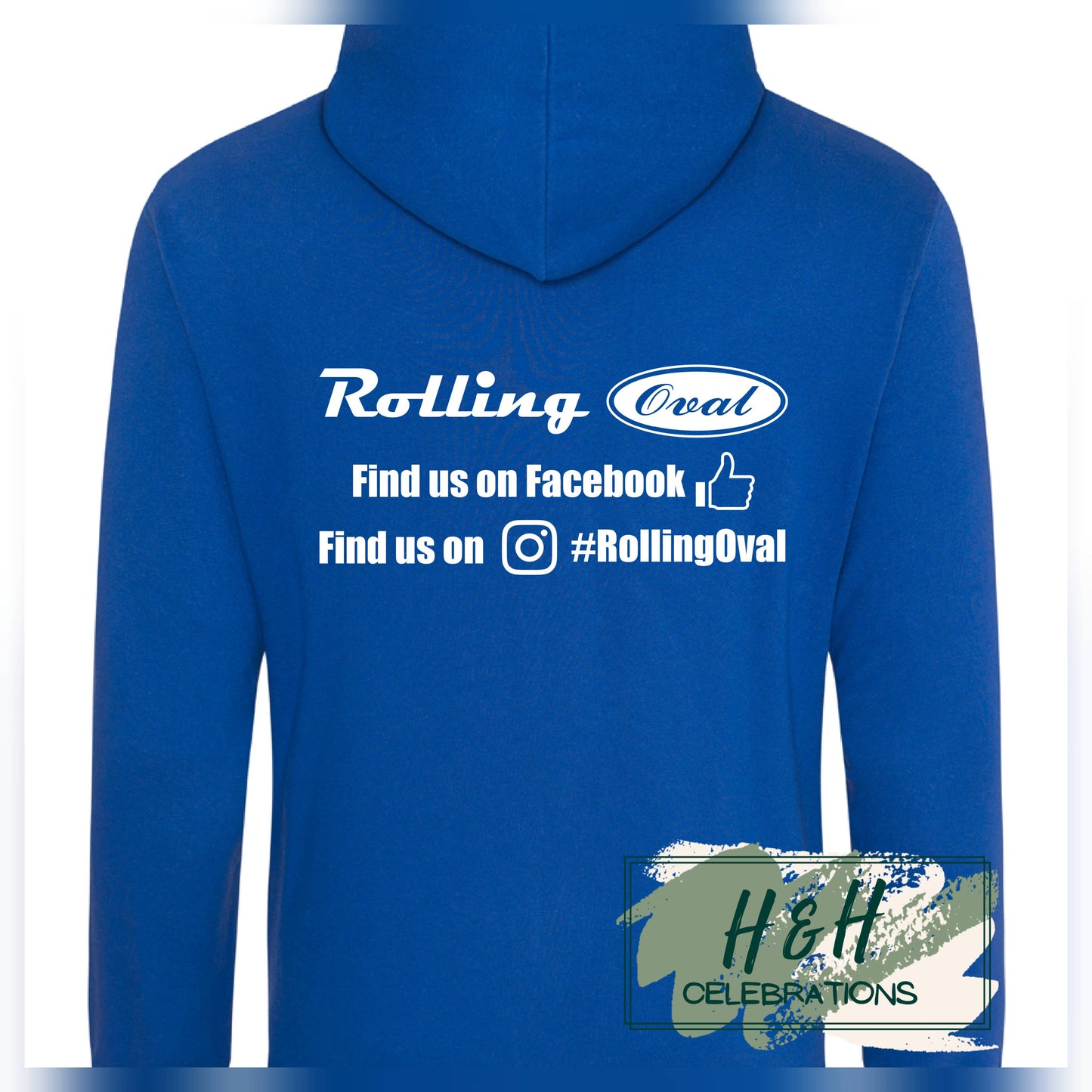 Rolling Oval Hoodie For Adults - Royal Blue