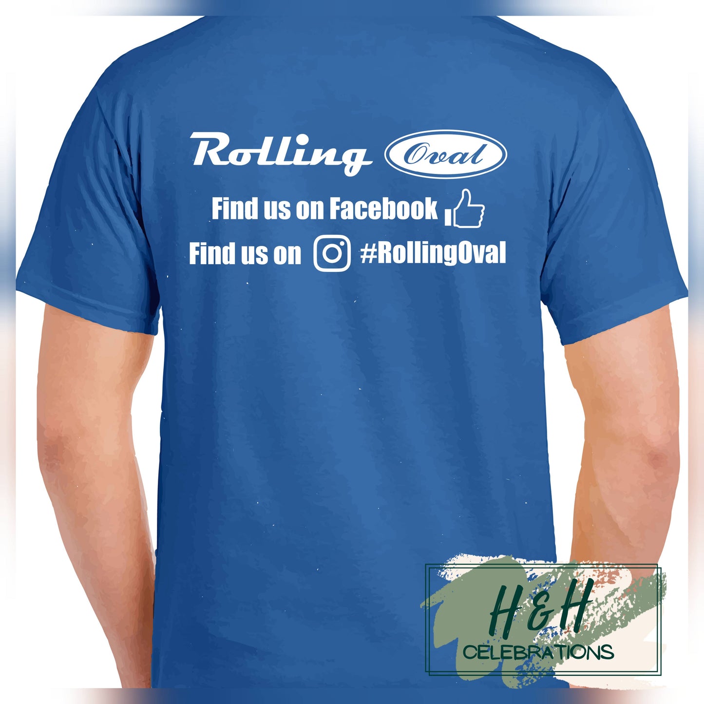 Rolling Oval T-Shirt For Adults - Royal Blue