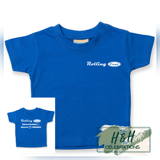 Rolling Oval T-Shirt For Babies - Royal Blue