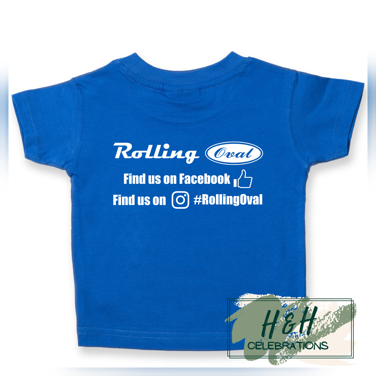 Rolling Oval T-Shirt For Babies - Royal Blue