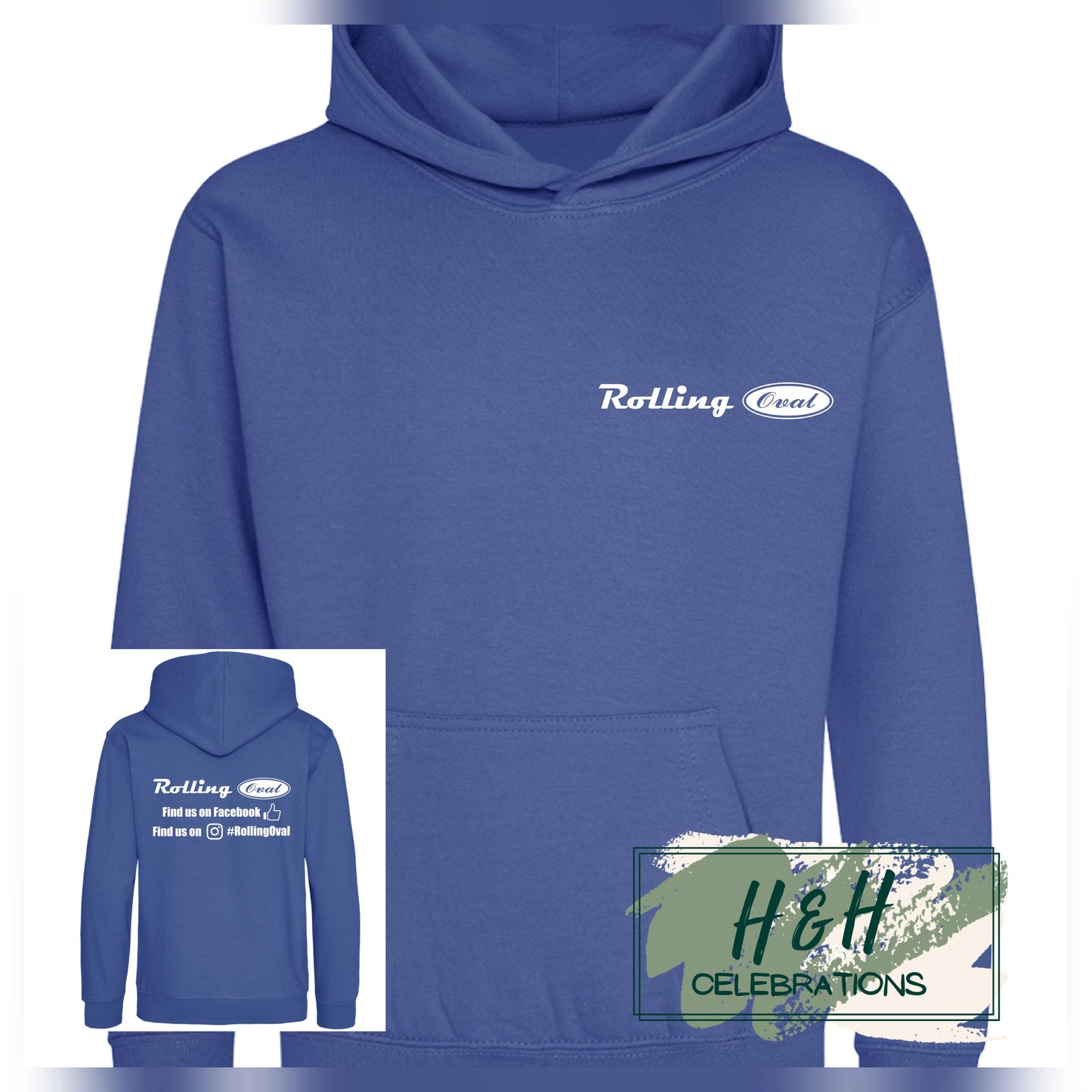 Rolling Oval Hoodie For Kids - Royal Blue