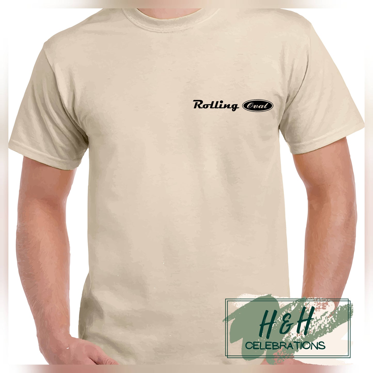 Rolling Oval T-Shirt For Adults - Sand