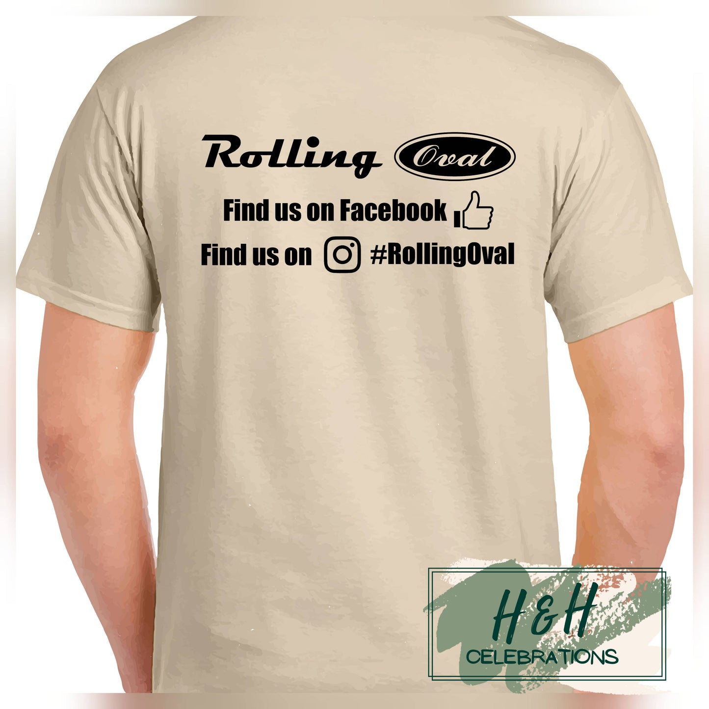 Rolling Oval T-Shirt For Adults - Sand