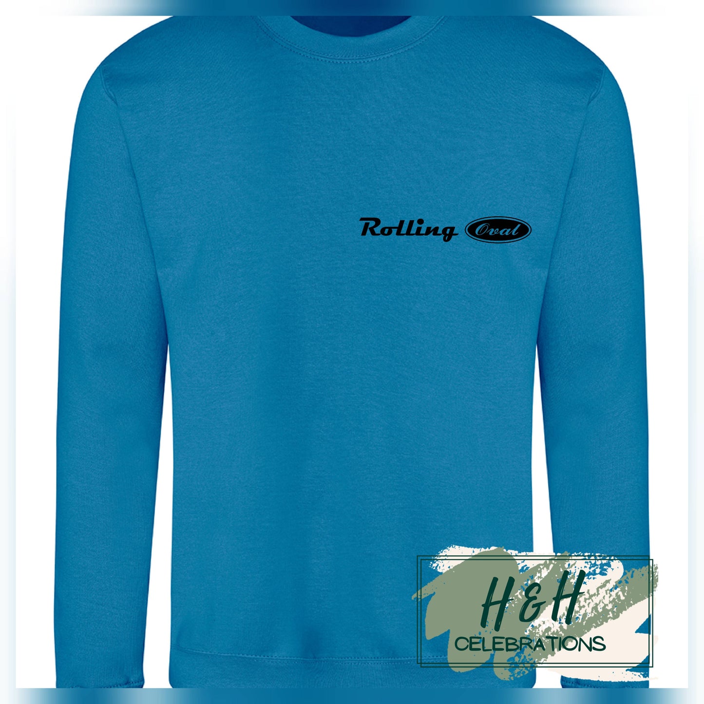 Rolling Oval Sweatshirt For Adults - Sapphire Blue