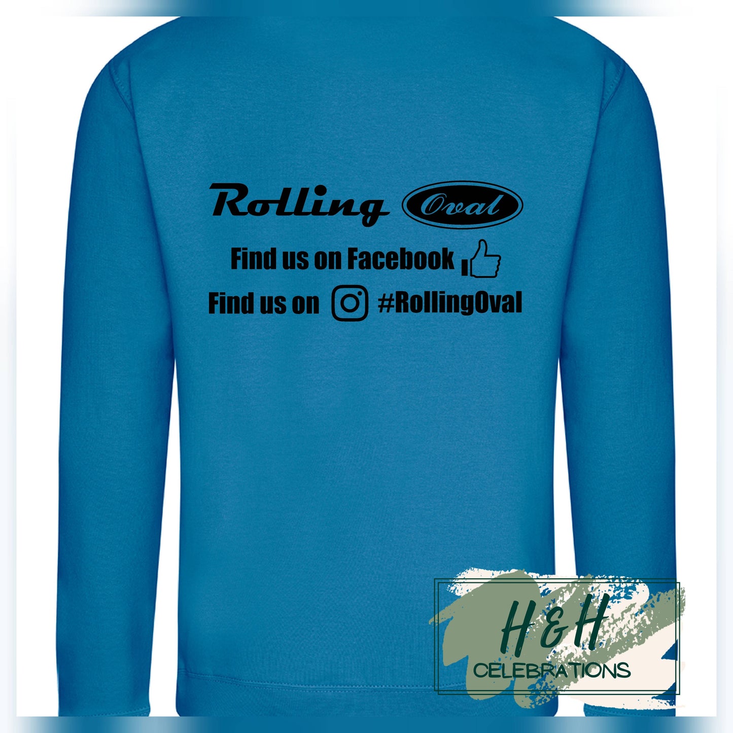 Rolling Oval Sweatshirt For Adults - Sapphire Blue
