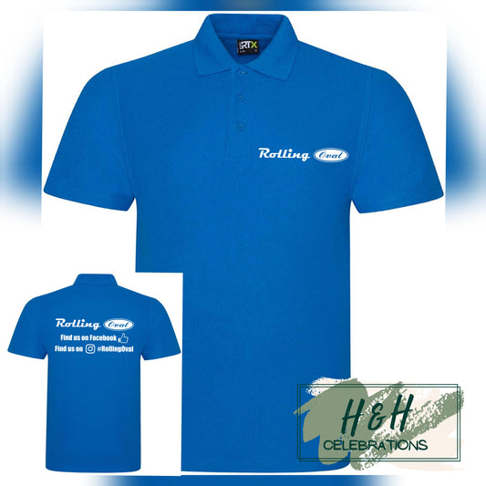 Rolling Oval Polo Shirt For Adults - Sapphire Blue