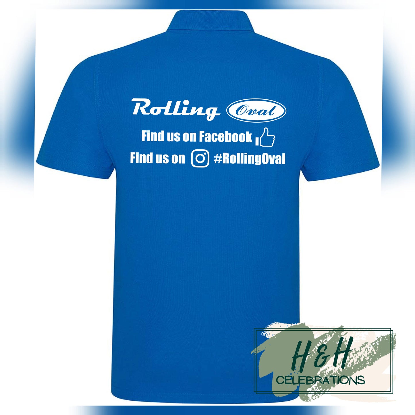 Rolling Oval Polo Shirt For Adults - Sapphire Blue