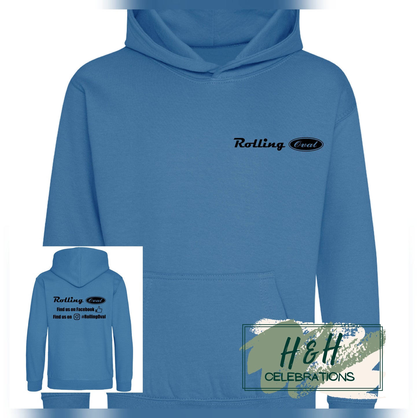 Rolling Oval Hoodie For Kids - Sapphire Blue