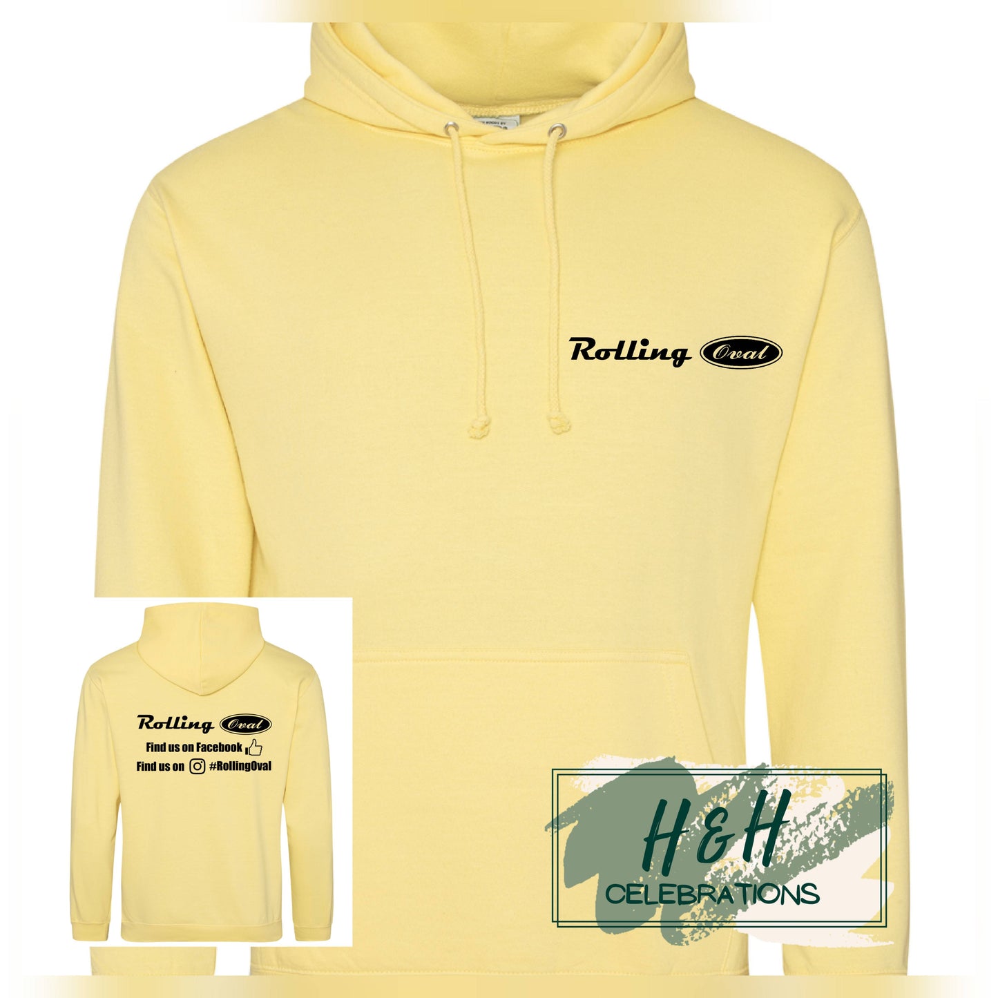 Rolling Oval Hoodie For Adults - Sherbet Lemon