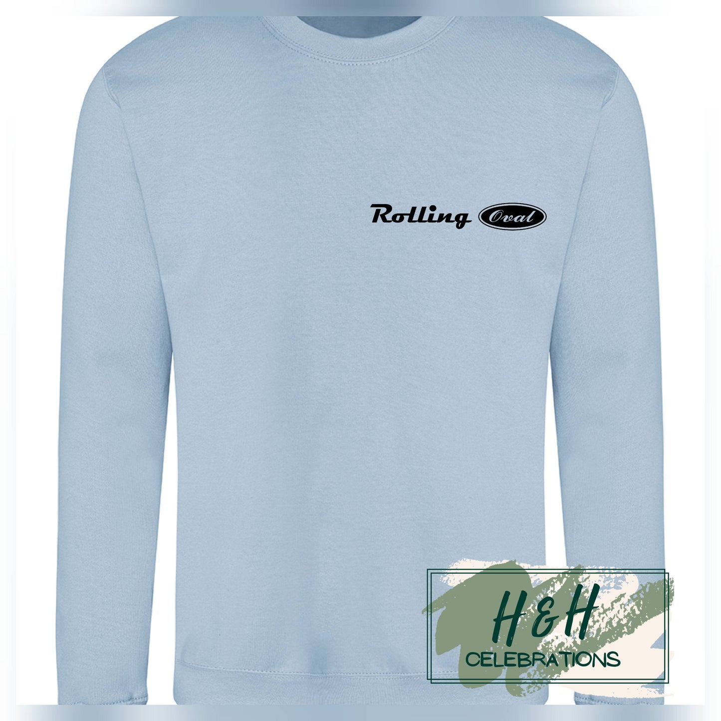 Rolling Oval Sweatshirt For Adults - Sky Blue