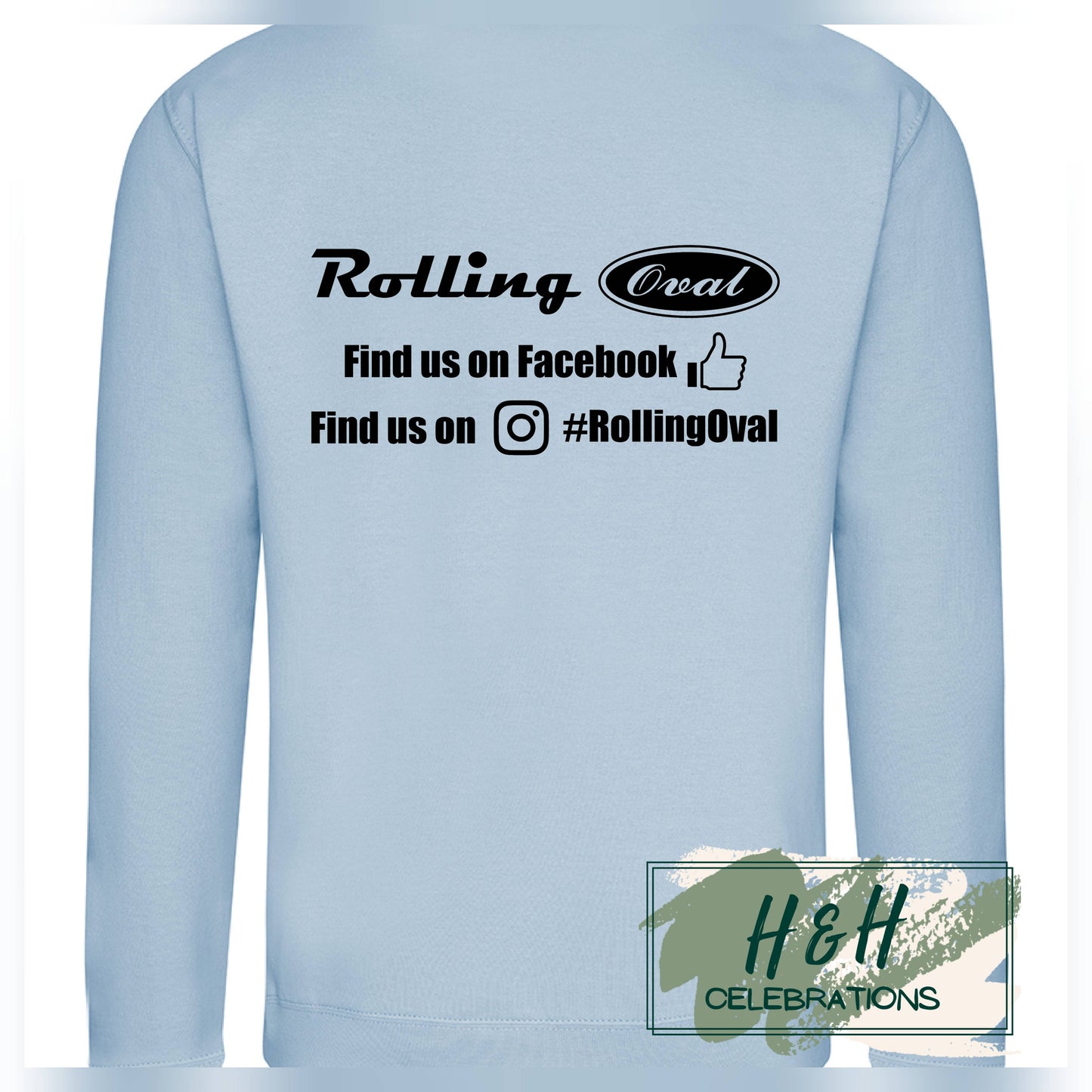 Rolling Oval Sweatshirt For Adults - Sky Blue