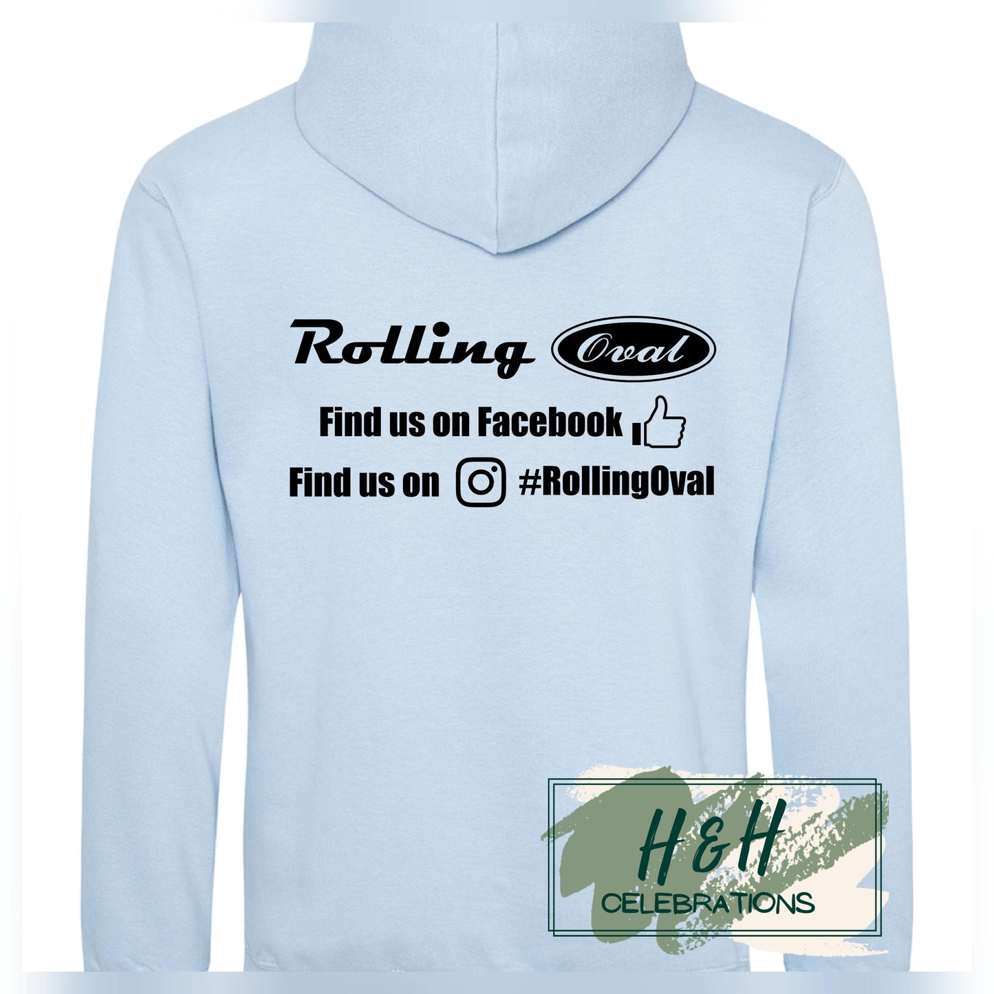 Rolling Oval Hoodie For Adults - Sky Blue