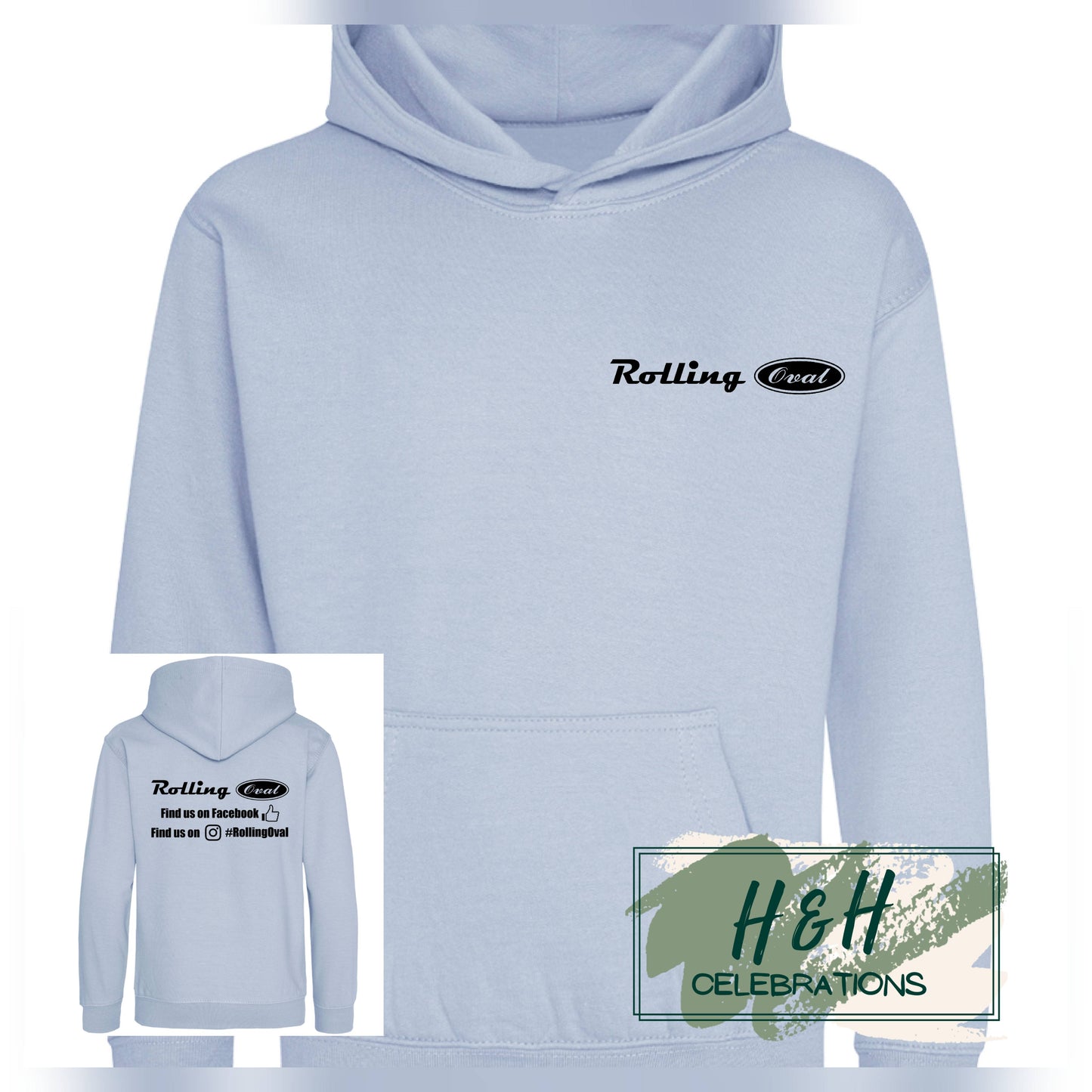 Rolling Oval Hoodie For Kids - Sky Blue