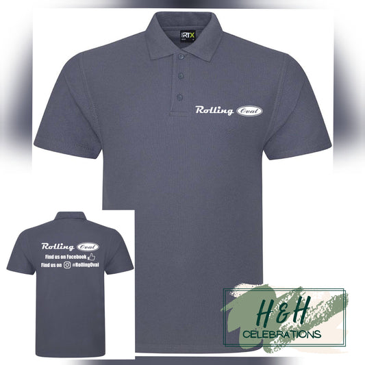 Rolling Oval Polo Shirt For Adults - Solid Grey