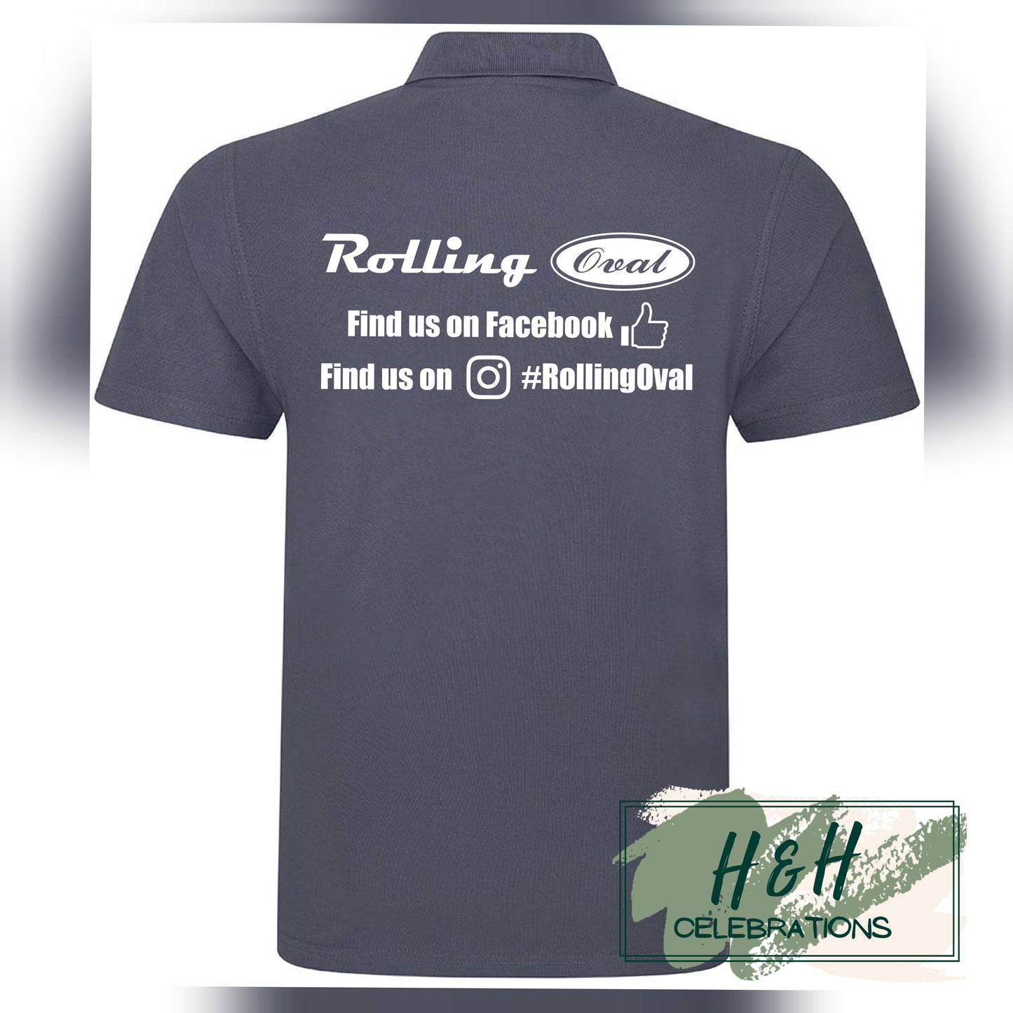Rolling Oval Polo Shirt For Adults - Solid Grey