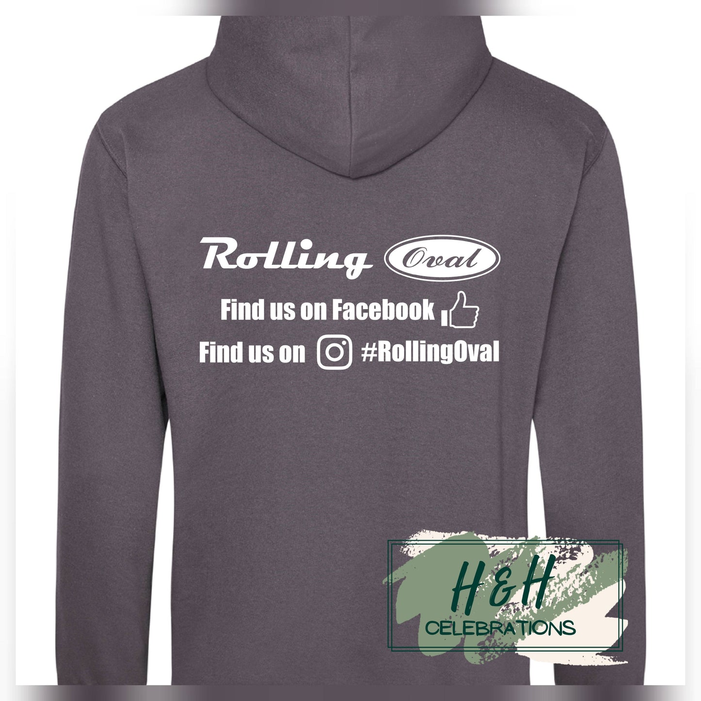Rolling Oval Hoodie For Adults - Steel Grey