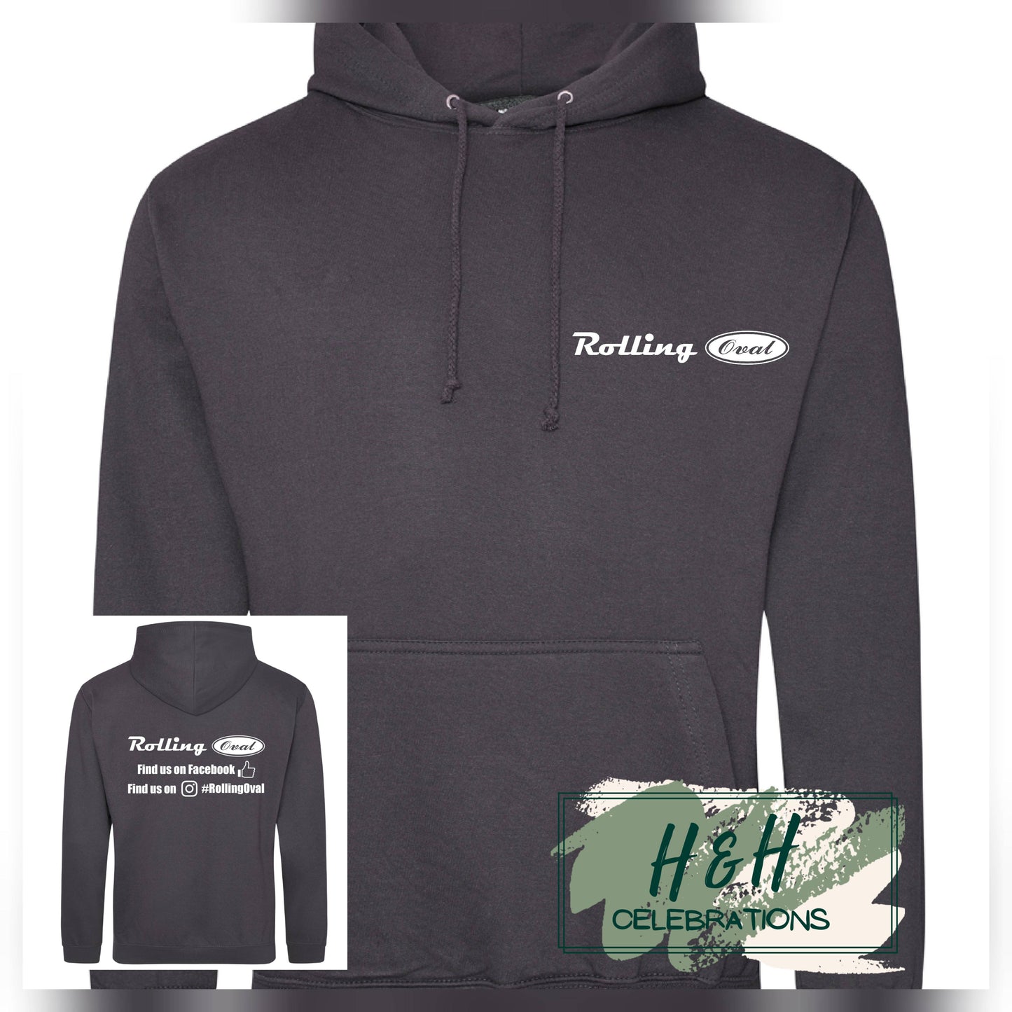 Rolling Oval Hoodie For Adults - Storm Grey