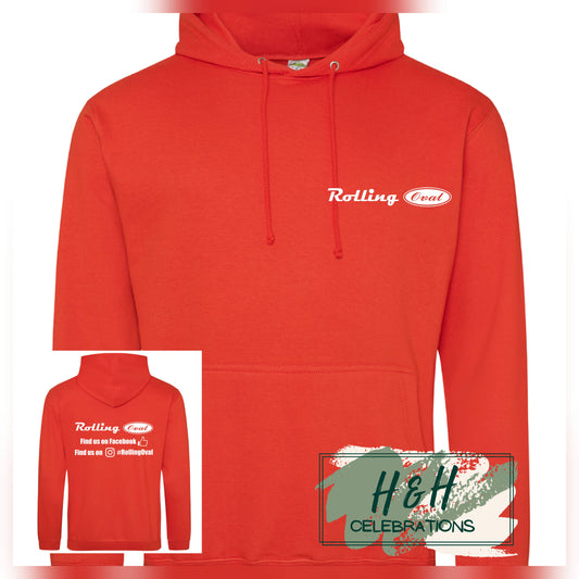 Rolling Oval Hoodie For Adults - Sunset Orange