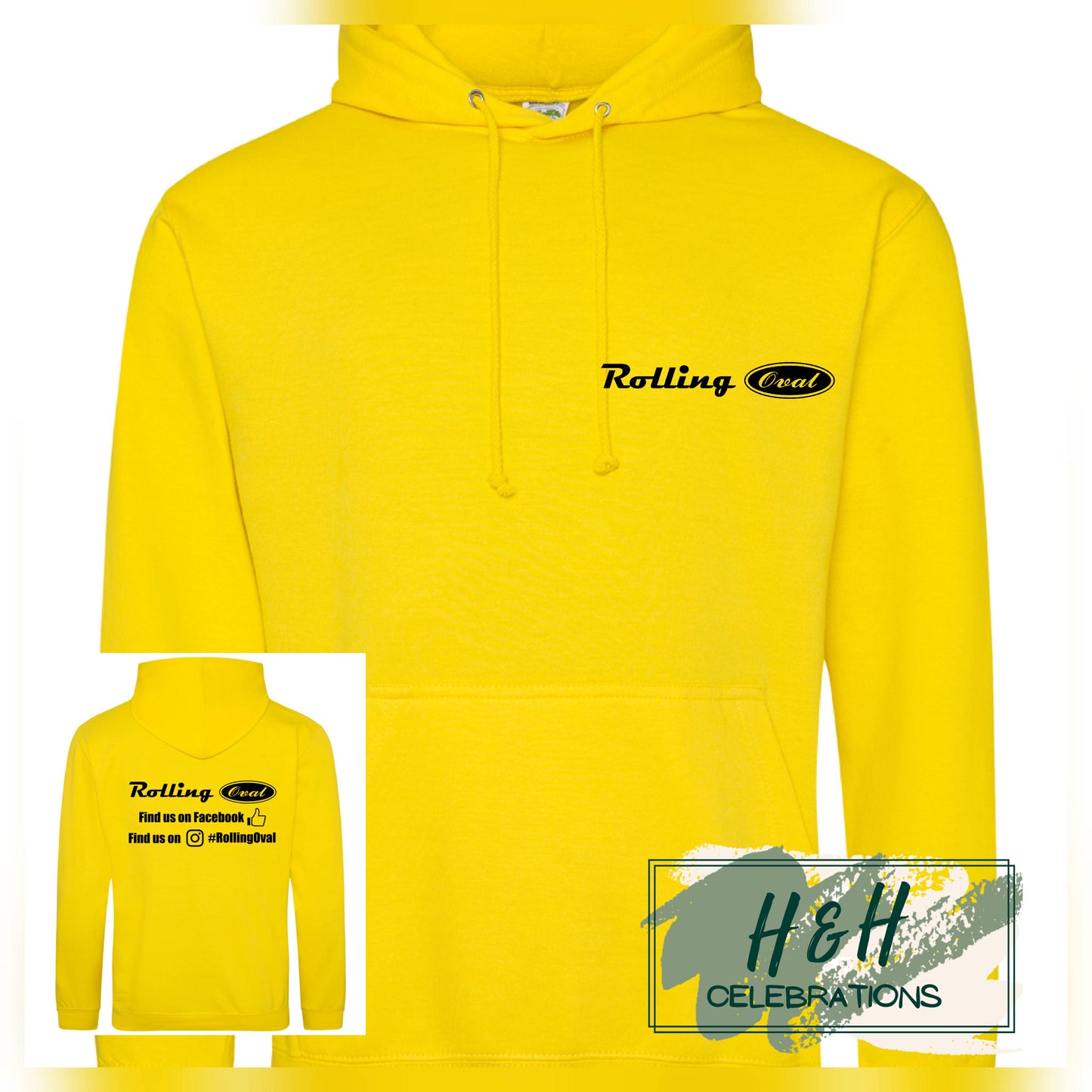 Rolling Oval Hoodie For Adults - Sun Yellow