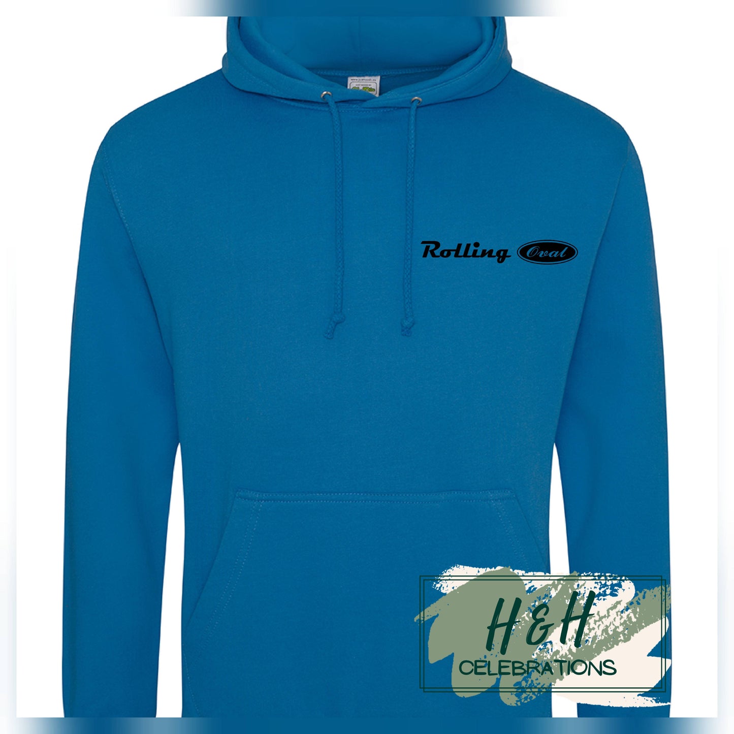 Rolling Oval Hoodie For Adults - Tropical Blue