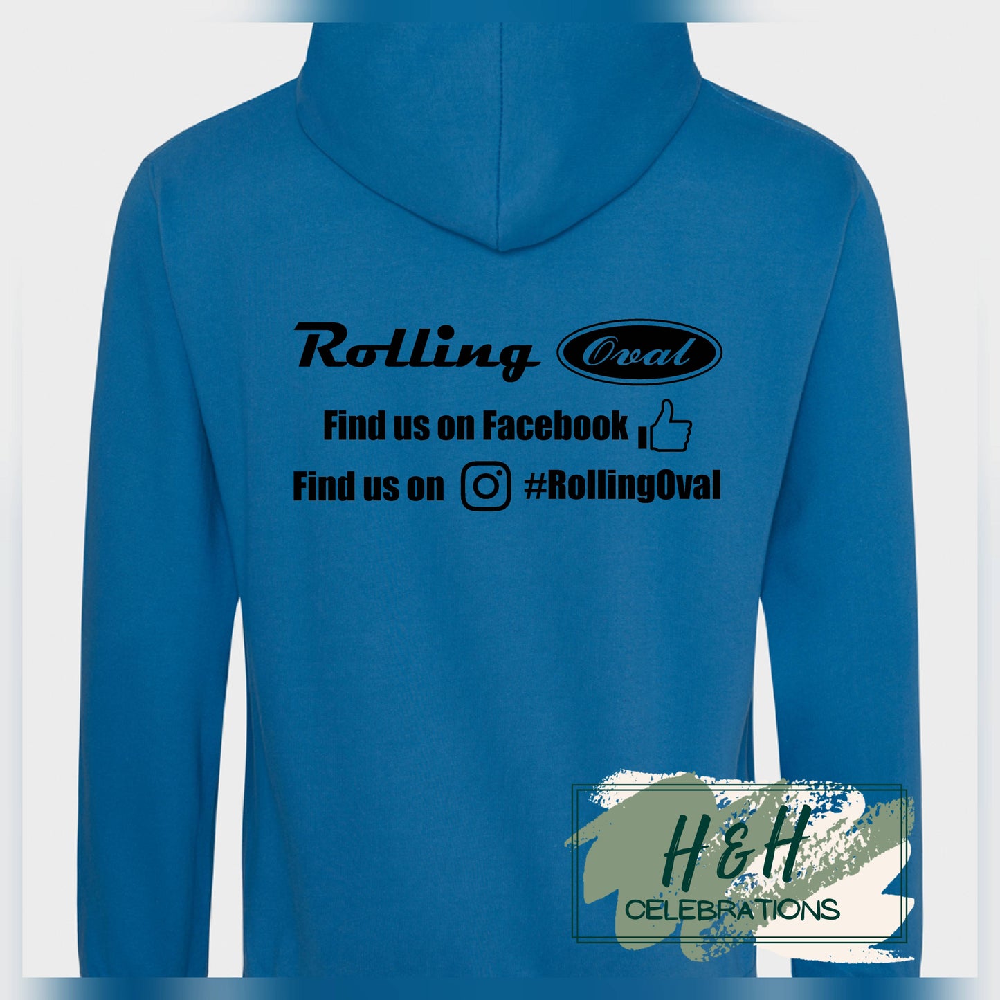 Rolling Oval Hoodie For Adults - Tropical Blue