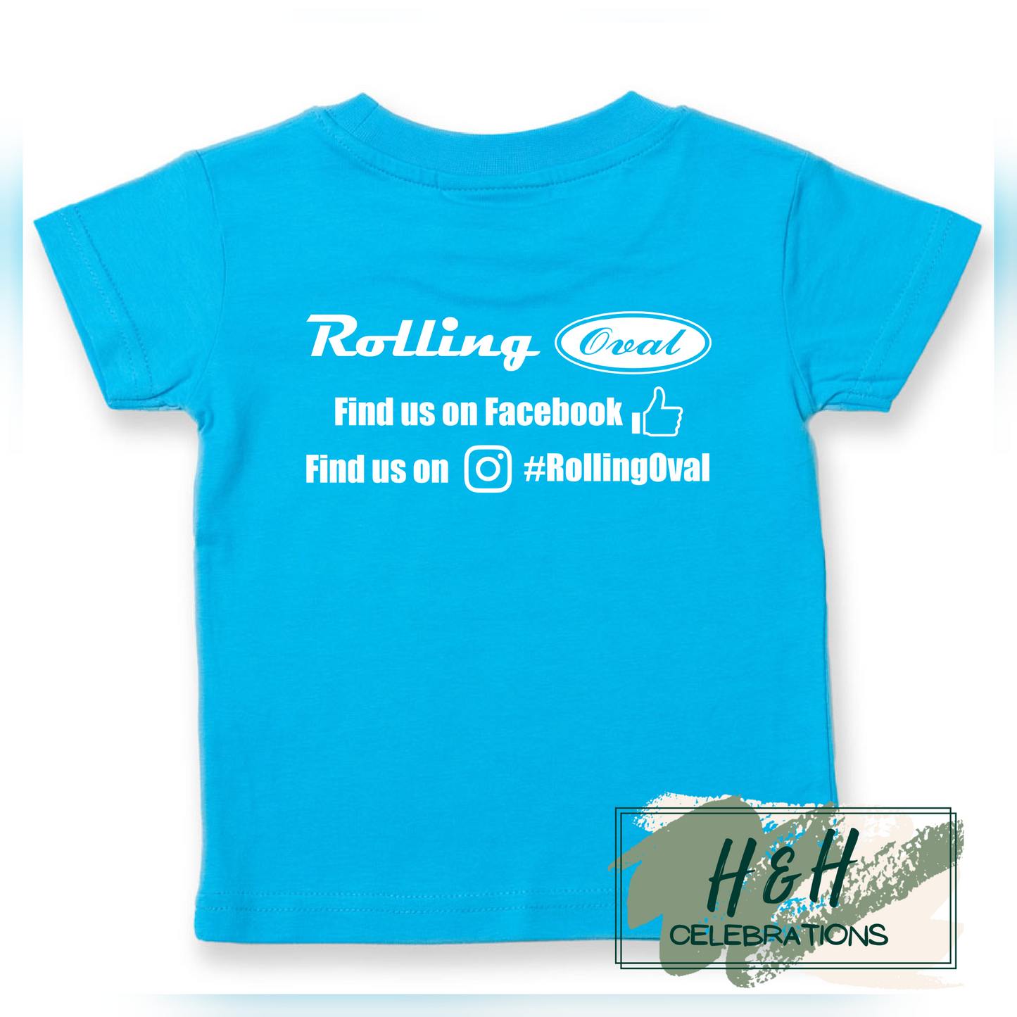 Rolling Oval T-Shirt For Babies - Turquoise Blue