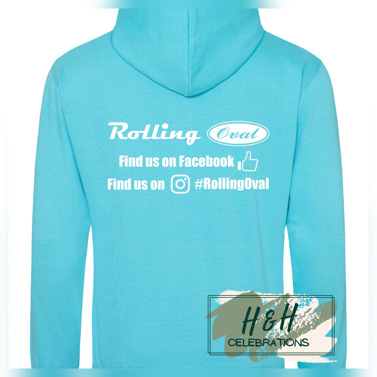 Rolling Oval Hoodie For Adults - Turquoise Surf
