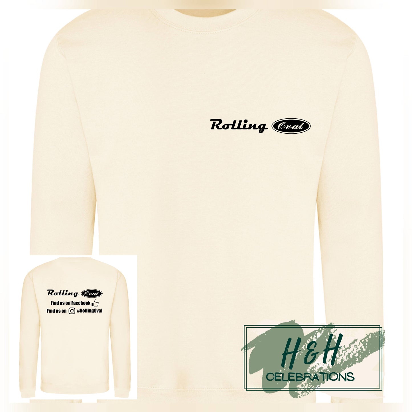 Rolling Oval Sweatshirt For Adults - Vanilla Milkshake