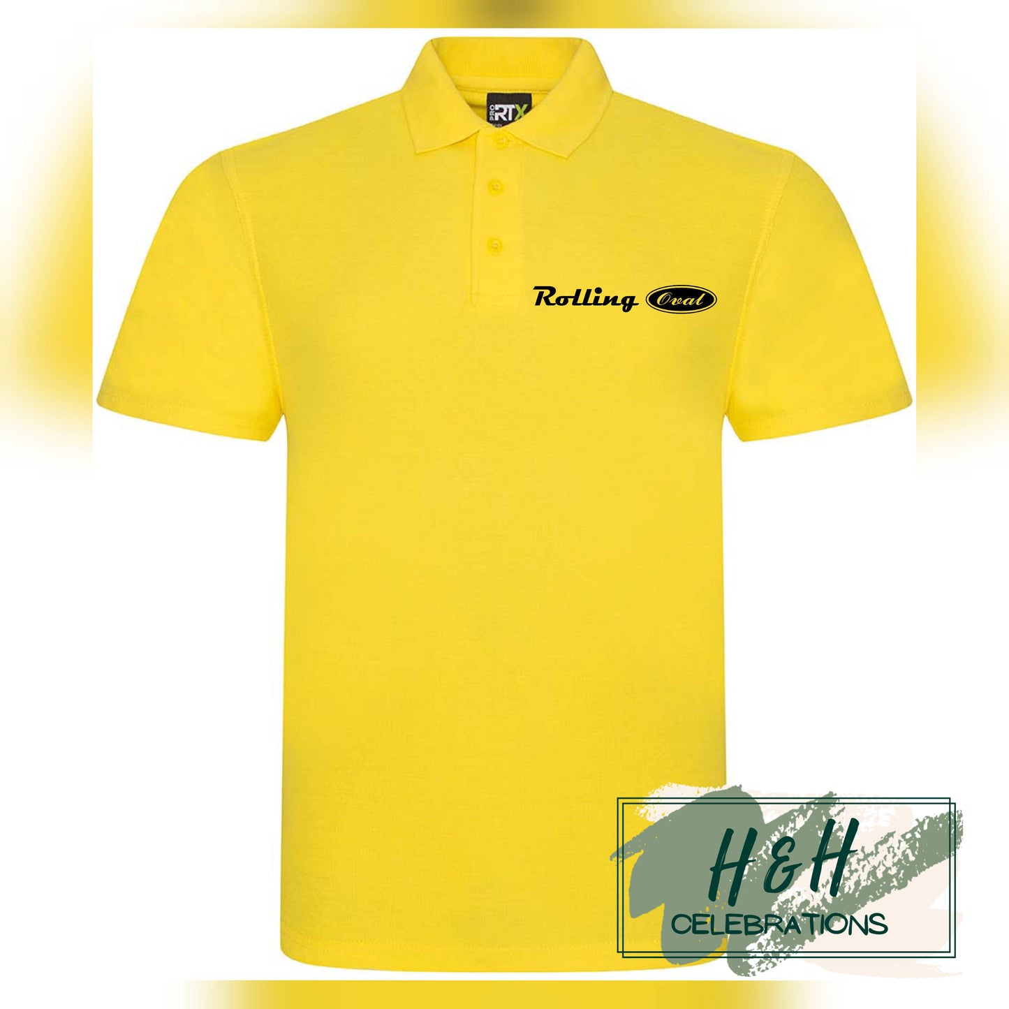 Rolling Oval Polo Shirt For Adults - Yellow
