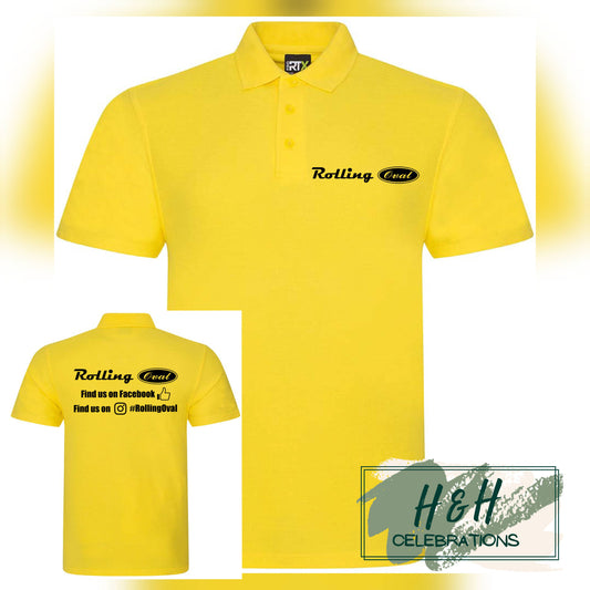 Rolling Oval Polo Shirt For Adults - Yellow