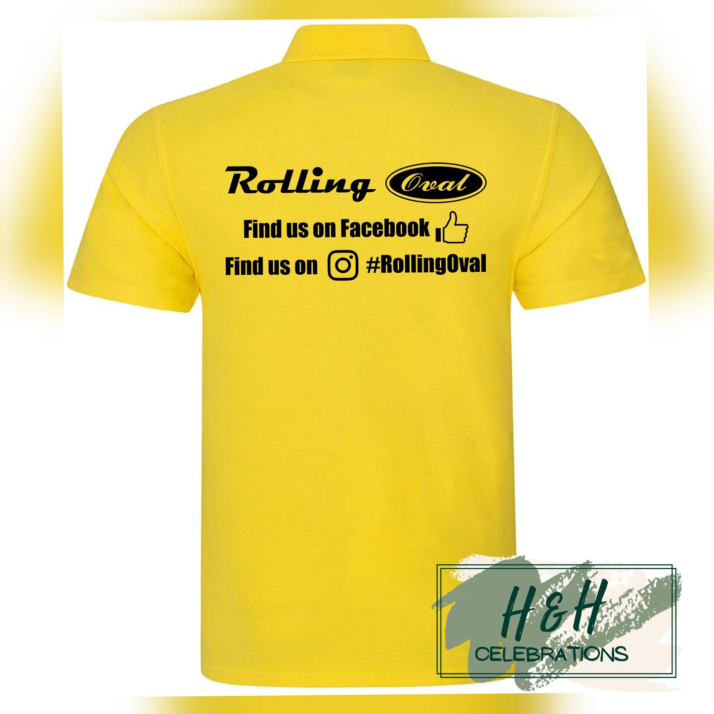 Rolling Oval Polo Shirt For Adults - Yellow