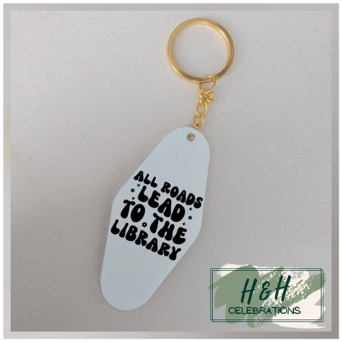 All Roads Lead To The Library Motel/Hotel Keyring