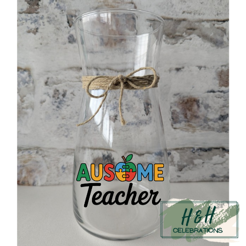 Ausome Teacher Glass Vase