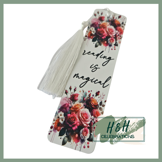 Reading Is Magical Floral Bookmark