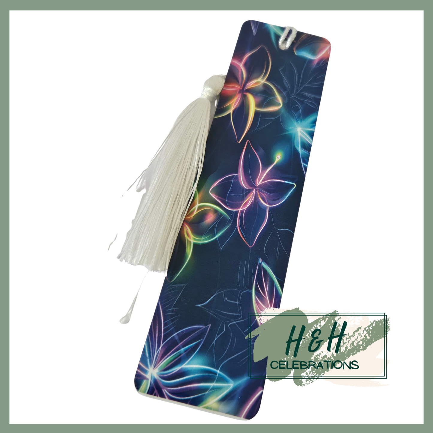 Neon Flowers Bookmark