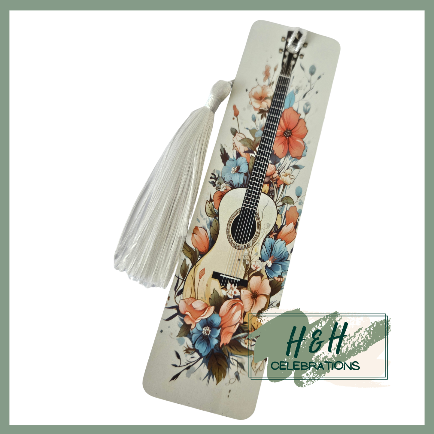 Floral Guitar Bookmark