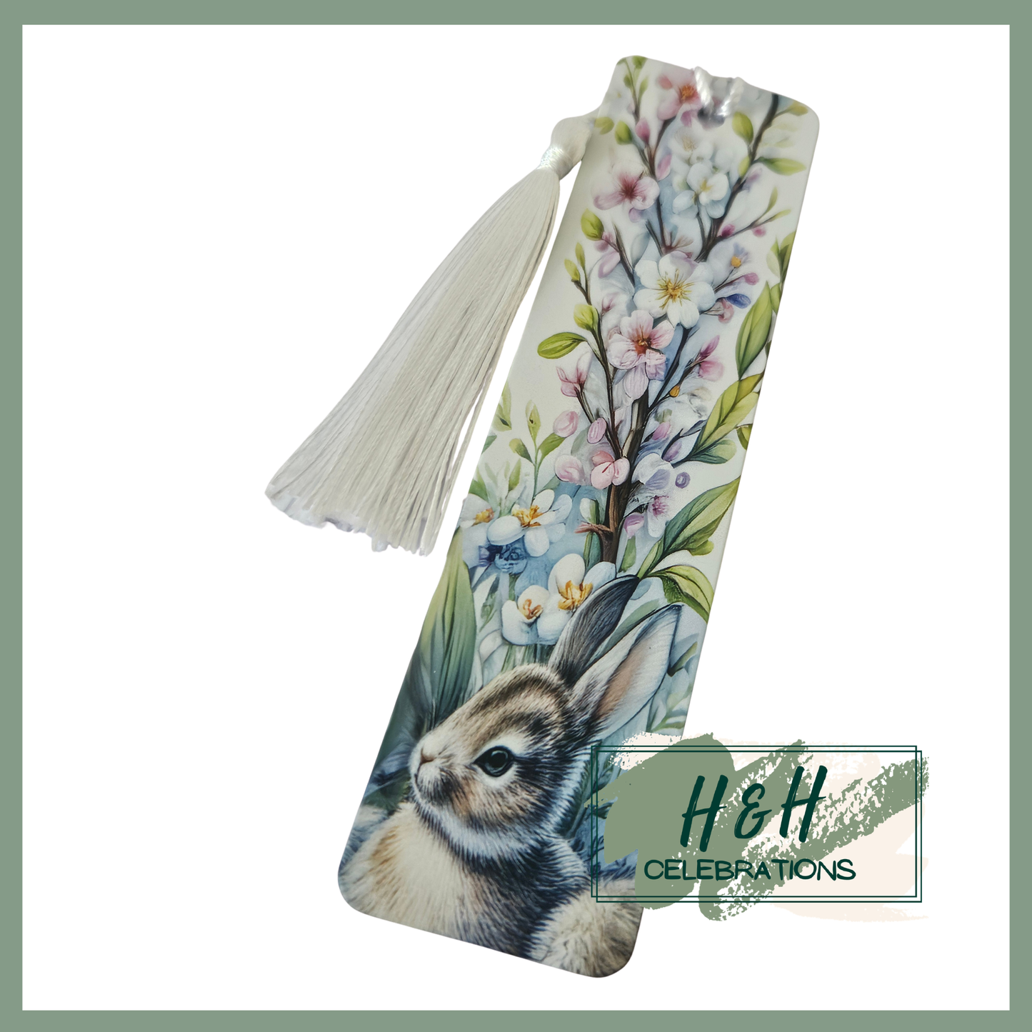 Floral Bunny Bookmark