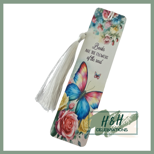 Bright Butterfly Books Are The Flowers Of The Soul Bookmark