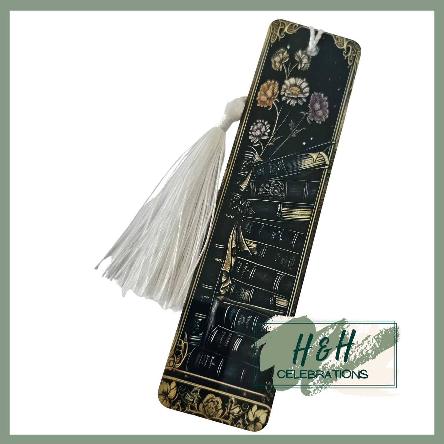 Black & Gold Book Stack Bookmark