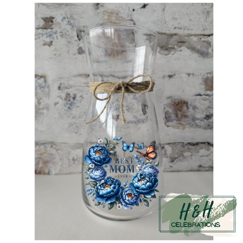 Best Mum Ever Blue Floral Vase